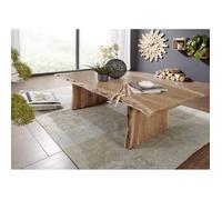 Table basse 150x70cm - Bois massif d'acacia laqué (Bois naturel) - Design naturel - PURE EDGE #306