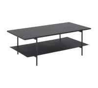 Table basse 2 niveaux en mélaminé et Métal - L. 115 cm x H. 40 cm - Noir