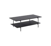 Table basse 2 niveaux en mélaminé et Métal - L. 115 cm x H. 40 cm - Noir