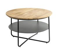 Table Basse 2 Niveaux Loft 70cm Naturel & Noir