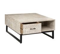 Table basse 2 tiroirs Ajay - Beige et noir