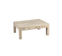 Table Basse 2 Tiroirs en Manguier Massif Clair - TROMSO -