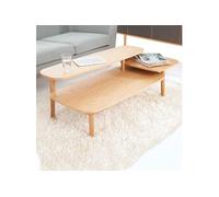 Table basse 3 plateaux 120x60x42 cm décor chêne naturel