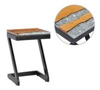 vidaXL Table basse 30 x 30 x 50 cm Bois de teck massif et polyrésine