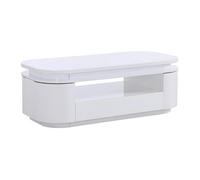 Table basse 4 portes et 1 tiroir avec LEDs en MDF - Blanc laqué - VANDANA