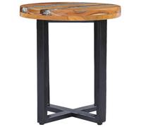 Vidaxl Table Basse 40 X 45 Cm Bois De Teck Massif Et Polyrésine