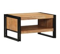 Table basse 70 x 50 x 38 cm en bois massif d'acacia | Base en fer, plateau en acacia, nettoyage facile, utilisation intérieure et extérieure, montage requis