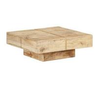 vidaXL Table basse carrée rustique en bois de manguier massif 80 x 80 x 28 cm Marron