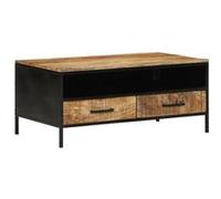 Table Basse 90x50x40 cm Bois Massif Brut de Manguier Bois G