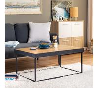 Table basse 90x55x40 cm décor chêne et noir