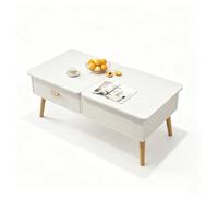 Table basse à plateau relevable avec rangement dissimulé et tiroirs. | Meuble Gain de Place pour Appartement(White,39.4x19.7x18.5 in)
