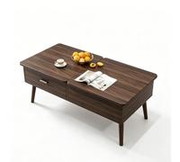 Table basse à plateau relevable avec rangement dissimulé et tiroirs. | Meuble Gain de Place pour Appartement(Walnut,39.4x19.7x18.5 in)