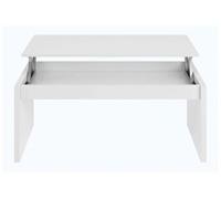 Table basse à plateau relevable bois melaminé blanc Robas 102 cm