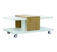 Mid.you Table basse design Yavor 110 cm Naturel & Blanc