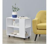 Table Basse à Roulettes Vérouillables Älvdalen 60 x 70 x 35 cm Blanc - EN.CASA - Salon - Rectangulaire - Adulte