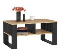 Table basse AKORD ROCKFORD Chêne Artisan 92 cm pieds Noirs 92x53x45 cm