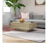 Table basse - AKOZON - Chêne sonoma - 90x60x31 cm - Bois - Panneaux de particules - Beige - Adulte