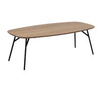 Toilinux Table basse allongée HALDOR bois et métal Beige