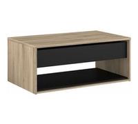 Table basse ALTOBUY Ostarel plateau relevable 45-67cm aspect chêne et noir 110x65xH45cm Marron
