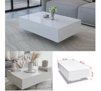 Table basse - ARAMOX - Haute brillance blanche - Rectangulaire - Bois - Panneaux de particules