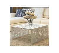 Table basse argentée Design géométrique Aluminium