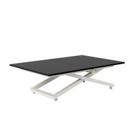 Table basse ARIA - relevable et extensible - 120-160x80 cm - Cachemire / Noir