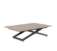Table basse ARIA - relevable et extensible - 120-160x80 cm - Noir / Cremona Cannolo