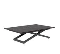 Table basse ARIA - relevable et extensible - 120-160x80 cm - Noir / Grigia Pietra