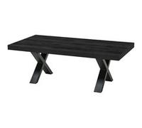 Table Basse Aspect Bois Noir Piètement X Métal Noir - NOX - ALTOBUY Noir G