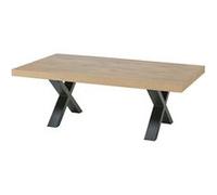 Table Basse Aspect Bois Piètement X Métal Noir - CANYON - ALTOBUY Marron G