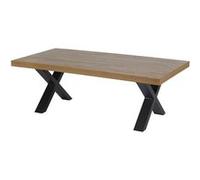 Table Basse Aspect Bois Piètement X Métal Noir - DENVER -