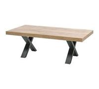 Table Basse Aspect Bois Piètement X Métal Poudré Noir - NILLA - ALTOBUY Marron G