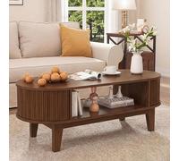Table Basse avec 2 compartiments de rangement à rabat,Table D'appoint,Coffee Table avec Rangement,Table Basse de Salon,Convient pour le salon, le couloir, le bureau, etc (Couleur bois, 100x50x40.5)