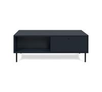 Table basse avec 2 tiroirs et 2 niches bleu royal - L110 cm