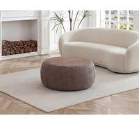 Table basse avec coffre de rangement en tissu bouclette et MDF - Taupe - SORIELI
