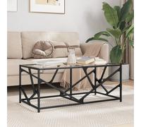 vidaXL Table basse avec dessus en verre transparent 98,5x50x41cm acier