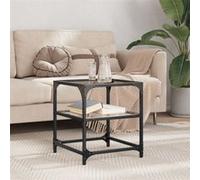 Table basse avec dessus en verre transparent 40x40x45 cm acier Transparent G