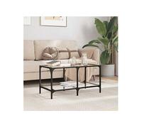 vidaXL Table basse 845976 – dessus en verre transparent 78,5x40x40 cm acier