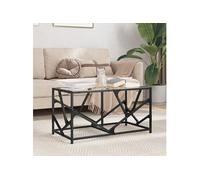 vidaXL Table Basse avec Dessus en Verre Transparent 78,5x40x41cm Acier, Table d'appoint, Table de Salon, Table à thé, Bout de canapé