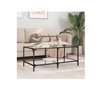 vidaXL Table basse avec dessus en verre transparent 98,5x50x40cm acier