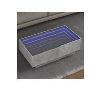 Table basse avec LED gris béton 90x50x30 cm bois d ingénierie Gris G