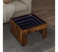 vidaXL Table basse LED Infini chêne fumé 50x50x30 cm