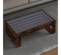 vidaXL Table basse avec LED Infini 90x53x30 cm chêne fumé