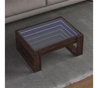Table basse avec LED infini chêne marron 70x53x30 cm Marron G