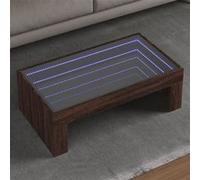 Table basse avec LED infini chêne marron 90x50x30 cm Marron G