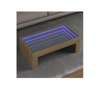 Vidaxl Table Basse Avec Led Infini Chêne Sonoma 90x50x30 Cm