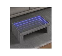 vidaXL Table Basse avec LED Infini Sonoma Gris 90x50x30 cm