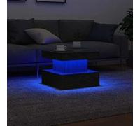 Table basse - Chêne noir - 50x50x40 cm - Lumières LED RVB - Design contemporain