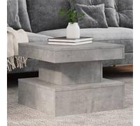 vidaXL Table basse avec lumières LED – Bout de canapé moderne, Gris Béton