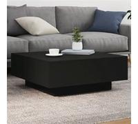 vidaXL Table Basse avec Lumières LED, Table d'Appoint, Bout de Canapé, Meuble de Salon Salle de Séjour, Moderne, Noir Bois 836589